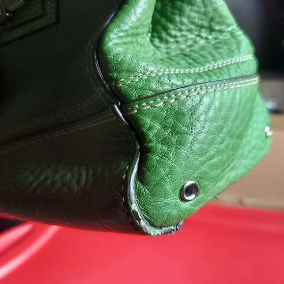 Vntg. COACH BAG, LOW START!🥒💚✨🔥💚🔥 leather, GOOD CONDITION, RARE color 💚🥒 - Picture 7 of 12